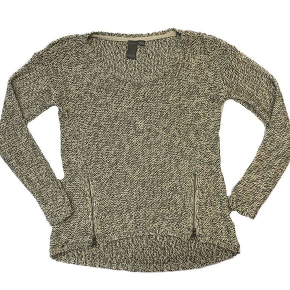 $5 add on item,Quinn Heather Grey Front Zip detail Knit sweater - Picture 9 of 12